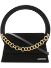 JACQUEMUS chain embellished tote,SUEDE100%