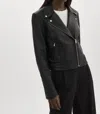 Lamarque Kelsey Leather Biker Jacket In Black