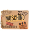 Moschino Cardboard Box Leather Clutch In Multicolor