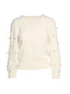 MARC JACOBS FAUX PEARL-EMBELLISHED MERINO WOOL AND CASHMERE-BLEND jumper,M4006815 111 IVORY
