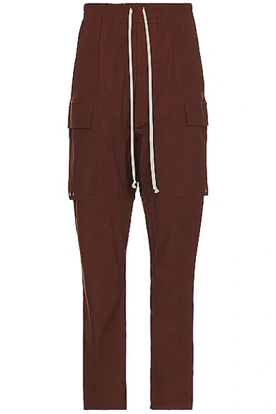 Rick Owens Long Cargo Pant In Henna