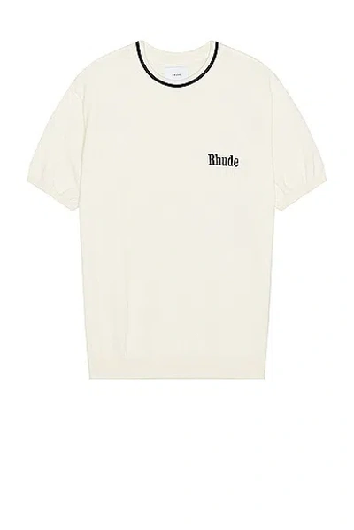 Rhude Logo Knit Tee In Ivory & Black