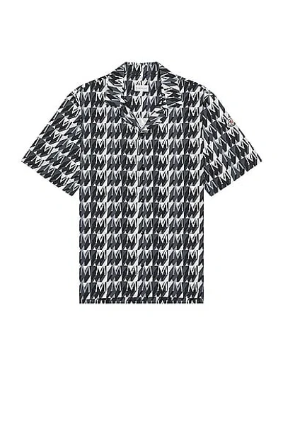 Moncler Short Sleeve Shirt In 3d Monogram Black