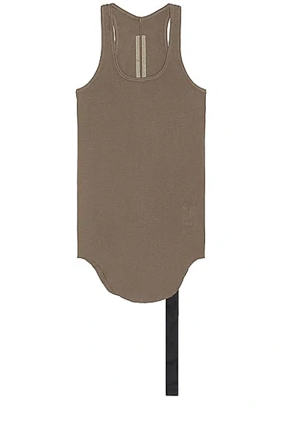 Rick Owens Drkshdw Longline Cotton Tank Top In Brown