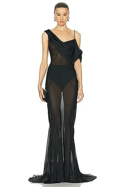 Kiki De Montparnasse Women's Maxim Silk One-shoulder Dress In Black