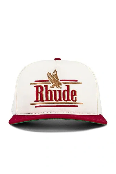 Rhude Rossa Structured Hat In Ivory & Red