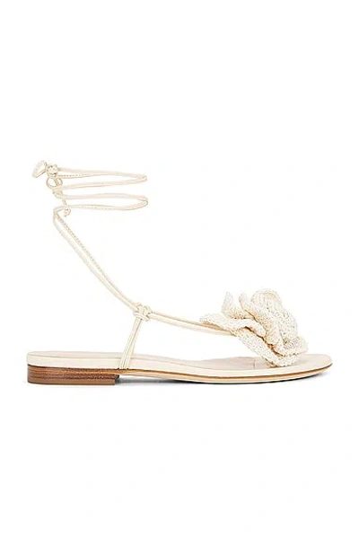 Magda Butrym Crochet And Leather Sandals In Cream