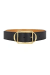 Loewe Curved Buckle Belt In Black Gold