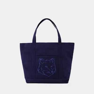 Maison Kitsuné Grosser Fox Head Shopper In Blue