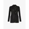 Max Mara Womens Black Boemia Single-breasted Linen Blazer
