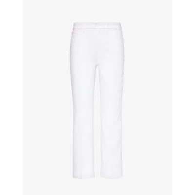 Good American Womens White037 Good Legs Straight-leg Mid-rise Stretch Jeans