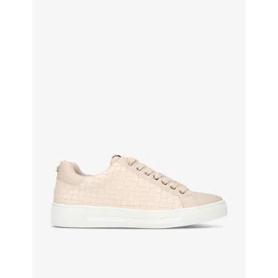 Carvela Womens Taupe Daze Weave Faux-leather Low-top Trainers