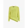 Allsaints Womens Zest Lime Gree Lock Panelled Knitted Jumper