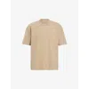 Allsaints Mens Toffee Taupe Isac Relaxed-fit Short-sleeve Organic-cotton T-shirt