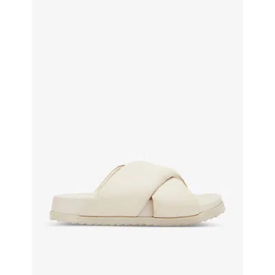 Allsaints Saki Crisscross Slide Sandal In Chalk White