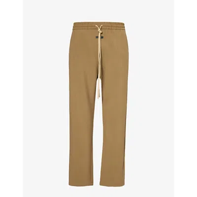 Fear Of God Mens Deer Forum Brand-patch Straight-leg Regular-fit Wool Trousers In Brown