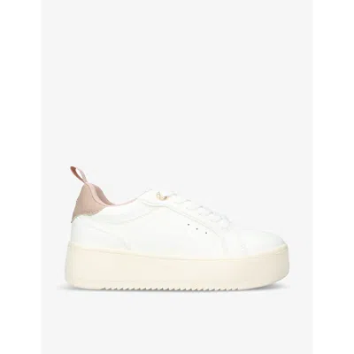 Kg Kurt Geiger Womens White Lighter Logo-badge Faux-leather Low-top Trainers