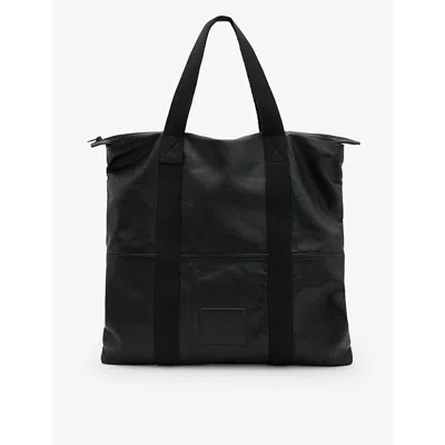 Allsaints Black Afan Leather Tote Bag