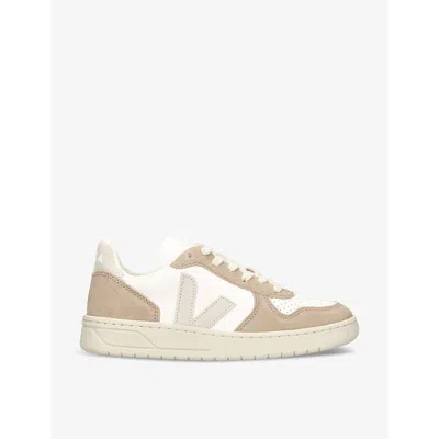 Veja Women's Brown/oth Women's V-10 Logo-embroidered Leather Trainers