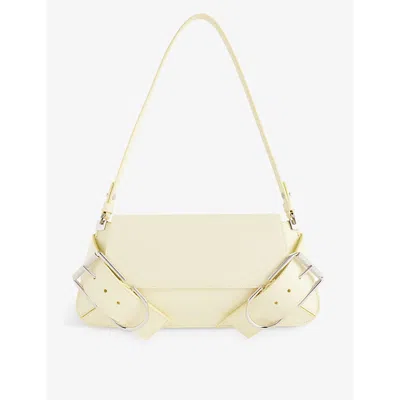 Givenchy Womens Soft Yellow Voyou Buckle-embellished Leather Shoulder Bag