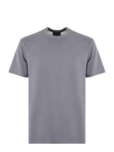 Emporio Armani Cotton T-shirt In Grigio