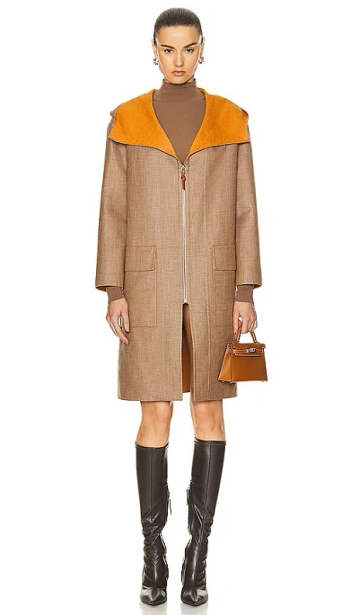 Fwrd Renew Hermes Cashmere Long Coat In Brown