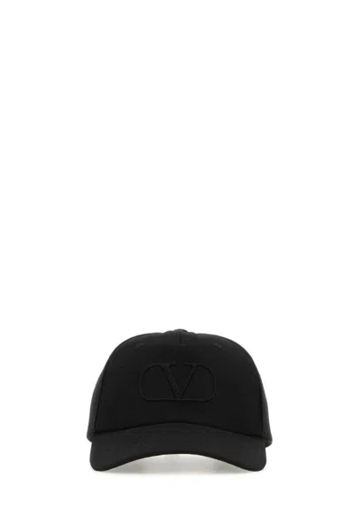Valentino Garavani Vlogo Signature Baseball Cap In Black