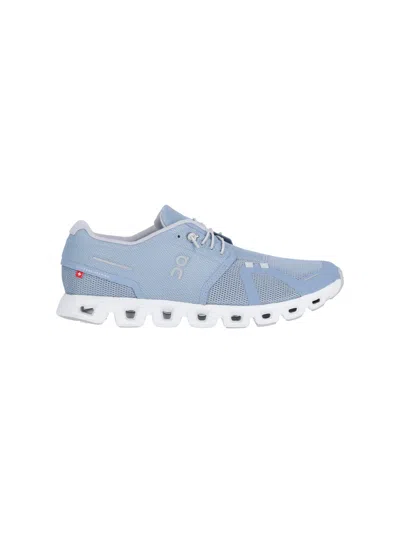 On Cloud 5 Sneakers In Chambray,white