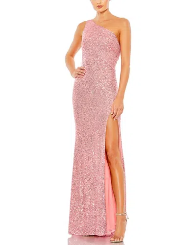 Mac Duggal One Shoulder Sequin Gown In Pink