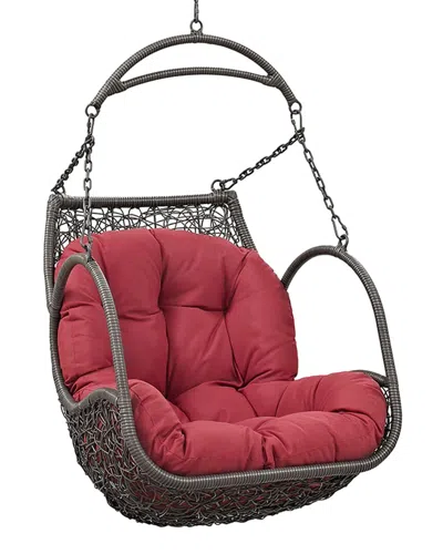 Modway Arbor Outdoor Patio Swing Chair In Red