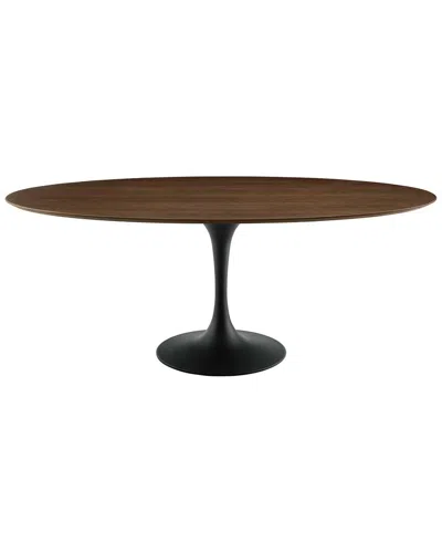 Modway Lippa 78in Oval Wood Dining Table In Black