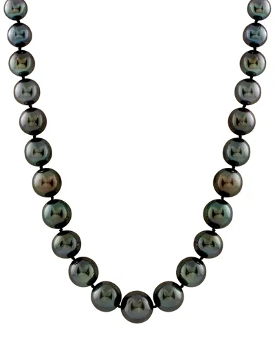 Splendid Pearls 14k 8-11.5mm Tahitian Pearl Necklace In Black