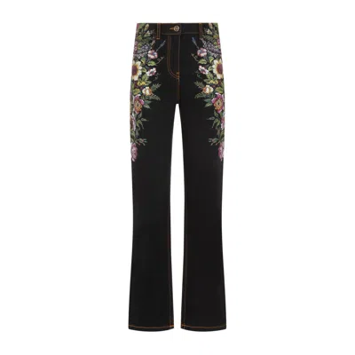 Etro Cotton Jeans In X Stampa Fdo Nero