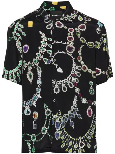 John Richmond Black Shirt With Jewelery Print