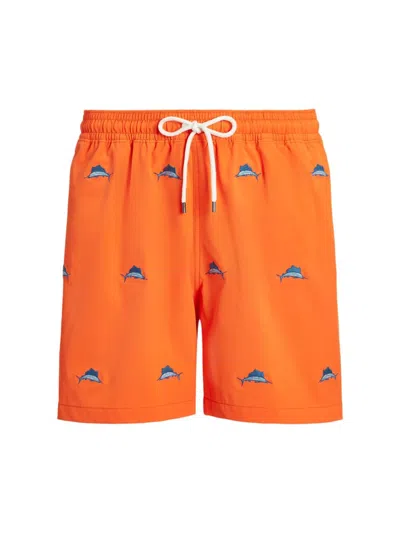 Polo Ralph Lauren Traveler Swim Trunks In Sailing Orange