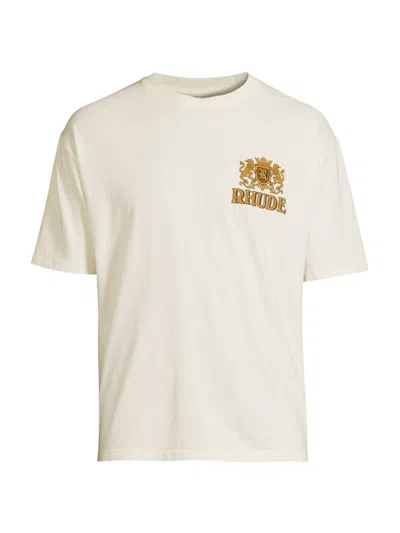 Rhude Cresta Logo-print Cotton-jersey T-shirt In Vintage White