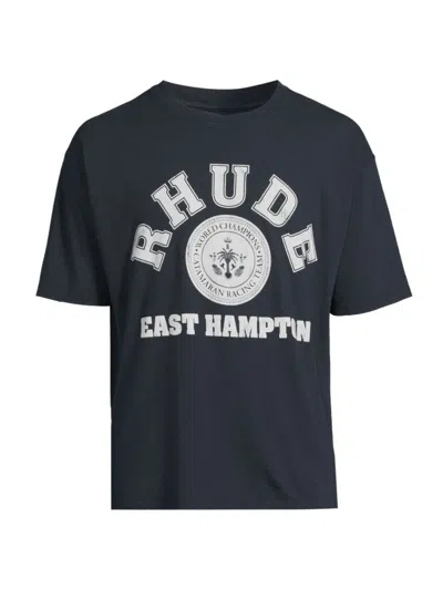 Rhude Logo T-shirt In Blue