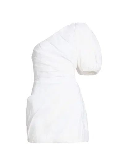 Chloé One-shoulder Ramie Mini Dress In White