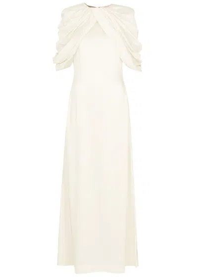 Stella Mccartney Draped Half-sleeve Maxi Dress In White