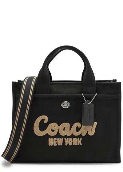 Coach Cargo Logo-embroidered Canvas Tote In Black