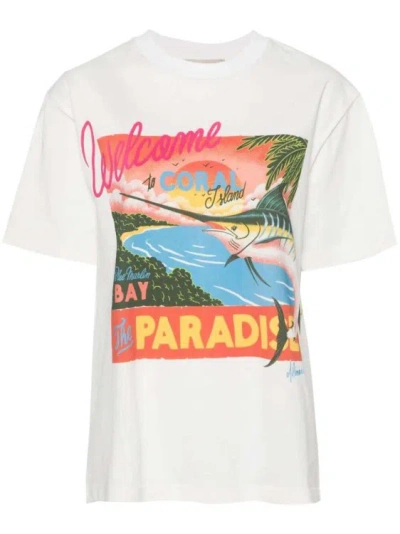 Alemais Coral Bay Cotton T-shirt In White