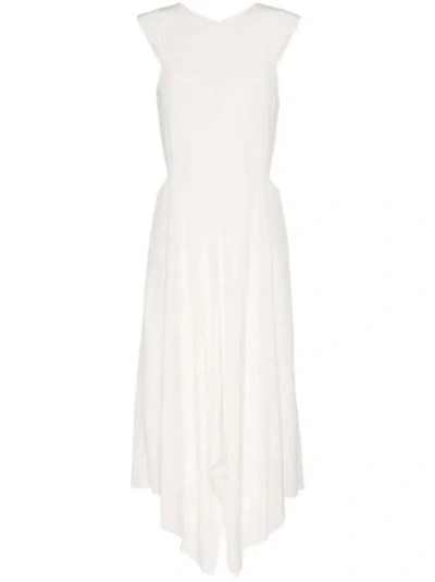 Joseph Silky Vichy Danube Silk Dress In White