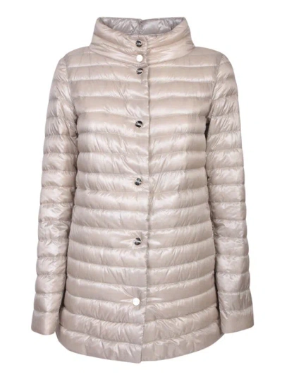 Herno A-line Reversible Down Jacket In Neutrals