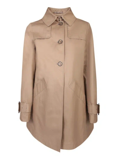 Herno A-shape Sand Trench Coat In Brown