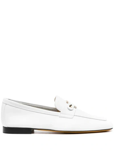 Doucal's Buckle-detailed Leather Loafers In White