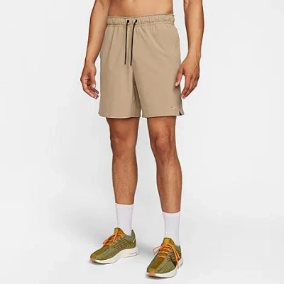 Nike Training Dri-fit Unlimited Woven 7inch Shorts In Beige-green In Brown