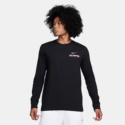 Nike Men's Long-sleeve Basketball T-shirt In Black