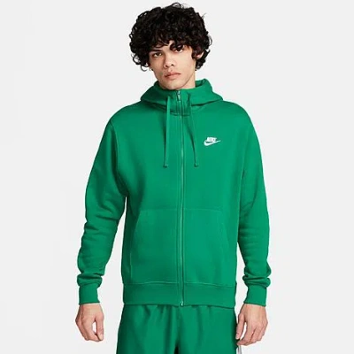 Nike Men's  Sportswear Club Fleece Full-zip Hoodie In Green