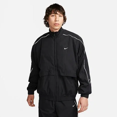 Nike Mens  Solo Swoosh Woven Track Jacket In Black/white