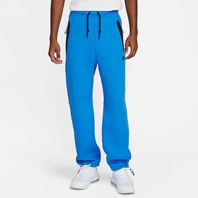 Nike Men's  Sportswear Tech Fleece Open-hem Sweatpants In Light Photo Blue/black